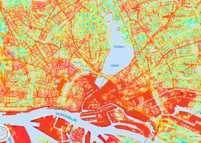 Hitzekarte Hamburg - Stadtklima-Analyse 2023